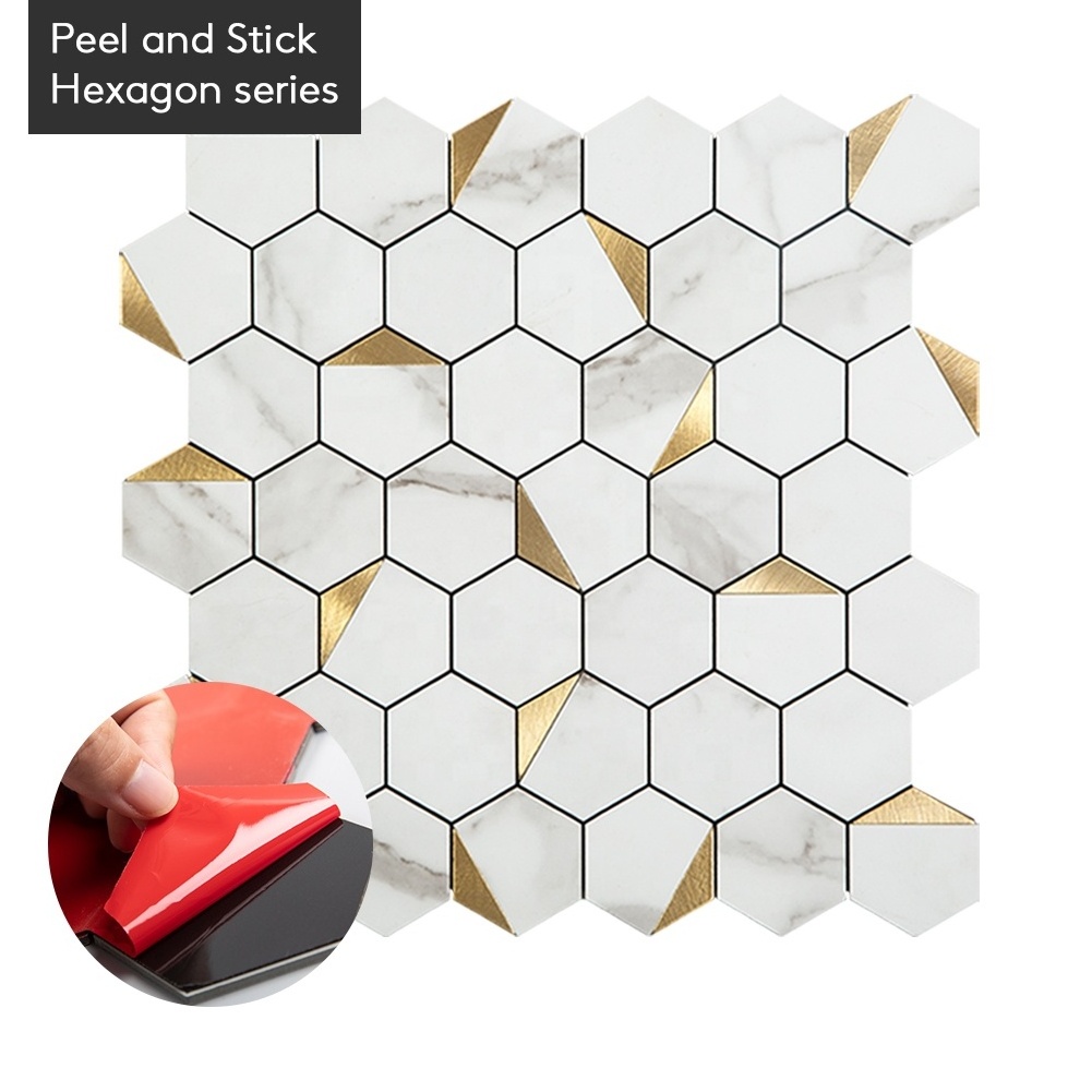 Century Mosaic Factory Wholesale Self Adhesive Tile Peel and Stick Backsplash Sticker Tile Hexagon Mosaic Collection