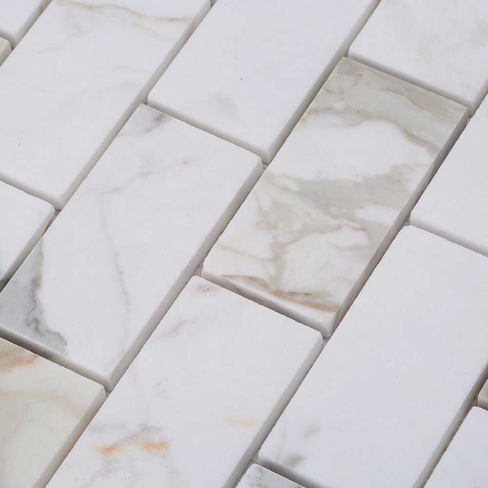 Centurymosaic Good Price Polished Calacatta Gold Brick Marble Mosaic Tile