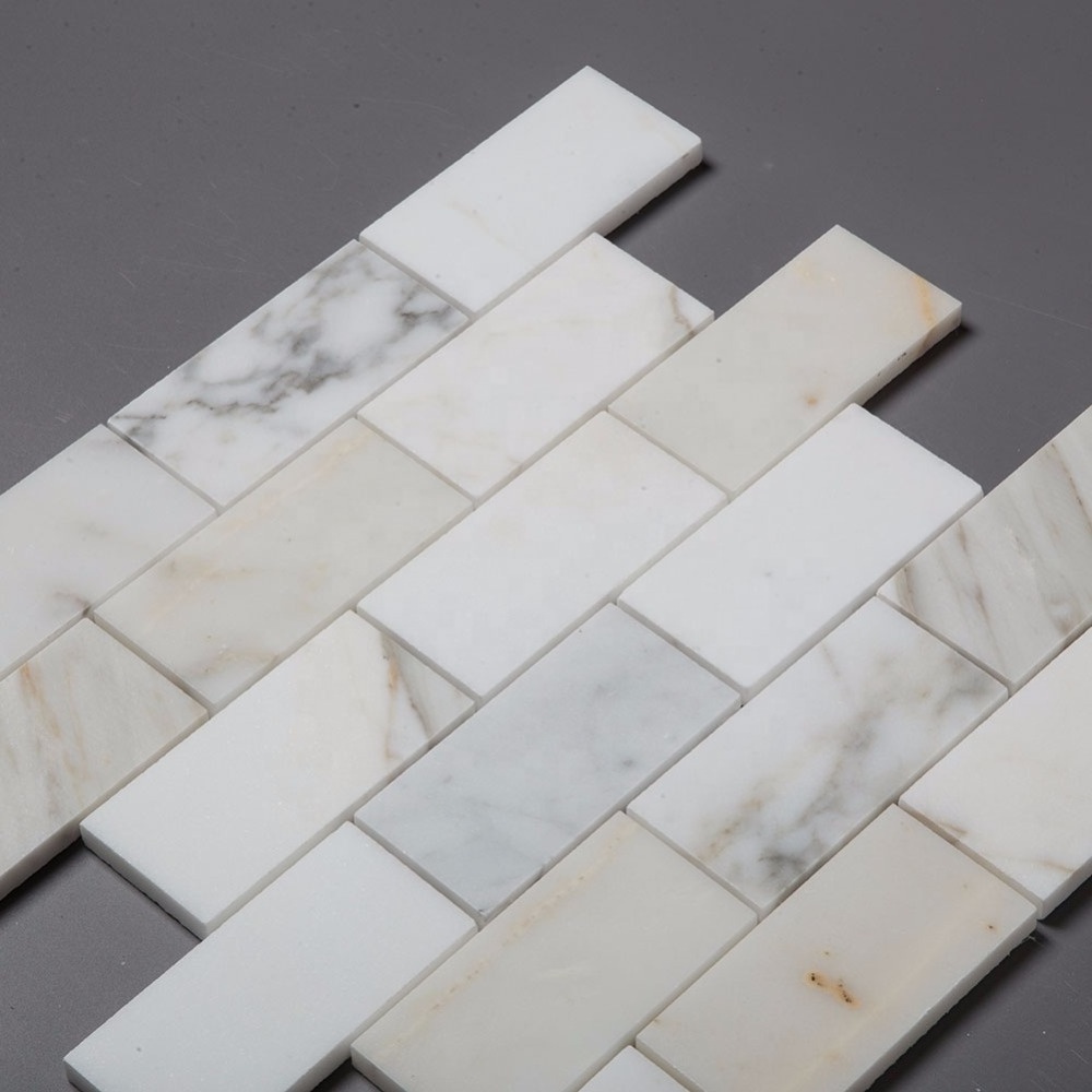 Centurymosaic Good Price Polished Calacatta Gold Brick Marble Mosaic Tile