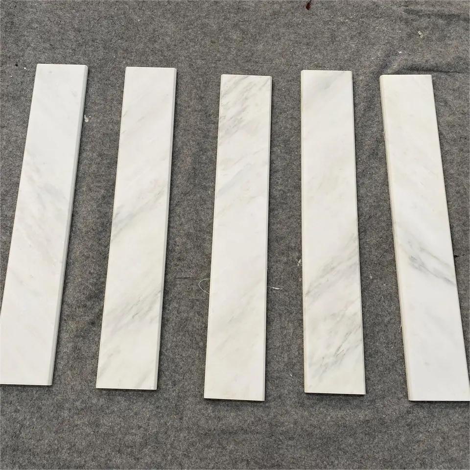 Centurymosaic Wholesale Statuary White Double Beveled Edge Marble Door Threshold Stone Price for Shower