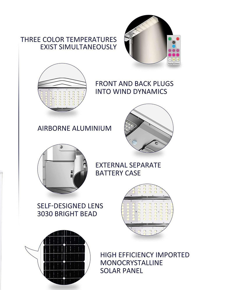 80w 90 watt 100w 120w Mono Solar Panel Lamp IP65 High power Solar Led Street Light