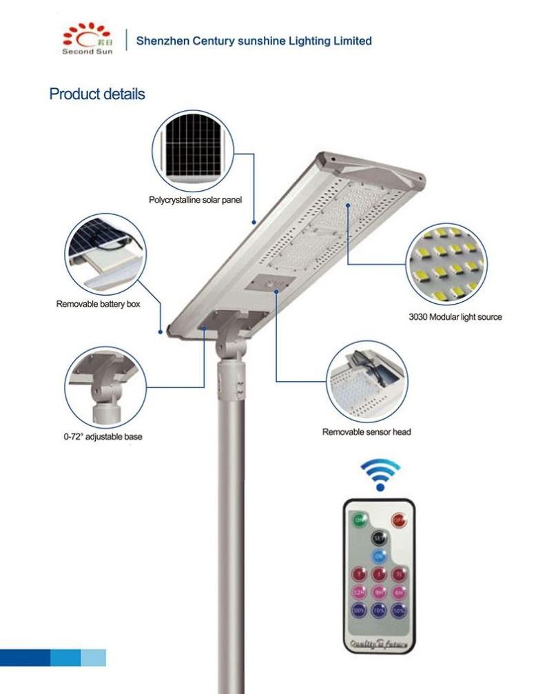 Outdoor Lighting Motion Sensor 60W 90W 120W Solar Power Led Road Lights