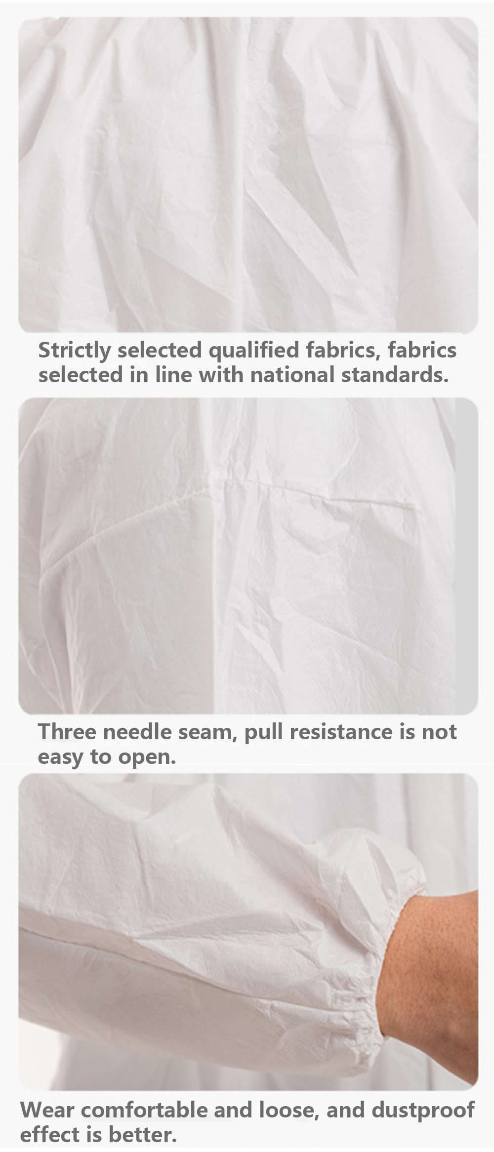 Aeofa Liquid Resistant Ppe Microporous Non Woven Work Coverall Disposable Suit