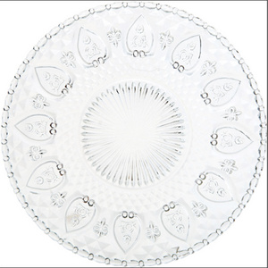 Aeofa heart design antique round clear glass dinner set plates