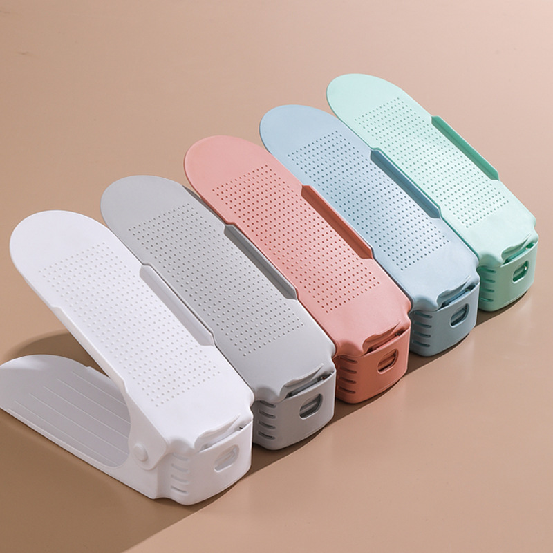 Adjustable Shoe Rack Save Space Sneakers Sandals Suitable Double Layer Stack Shoe Slot for Home