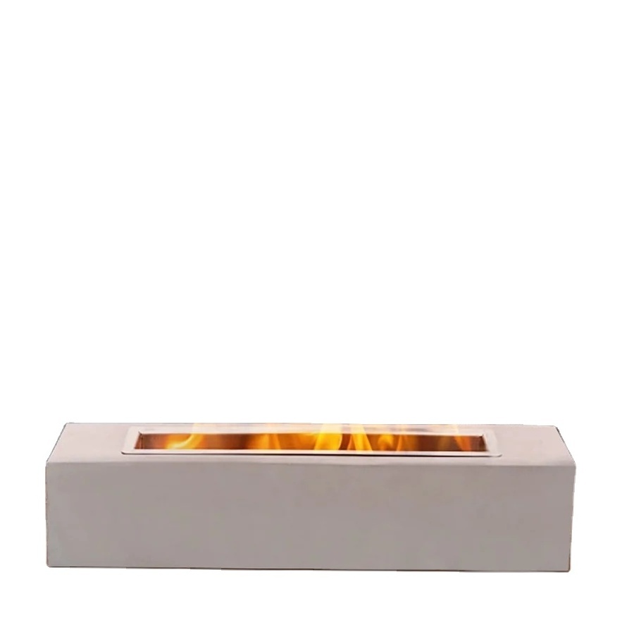 Wholesale Rectangular concrete fire pit Outdoor Indoor Portable Personal Table Top Ethanol Fireplace Alcohol smokeless Fire Pit