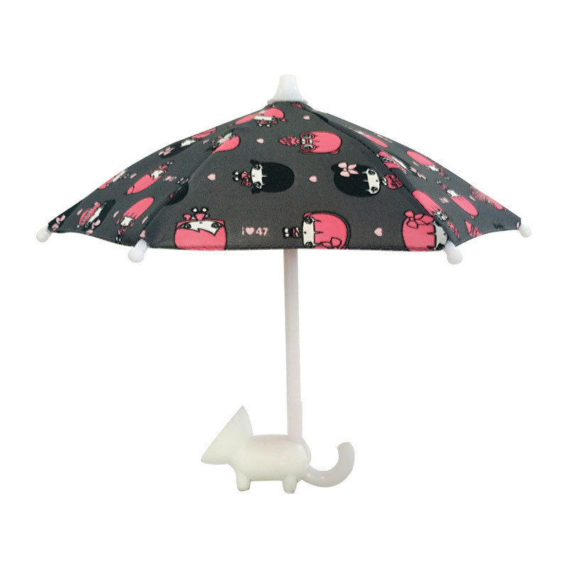 Customize Unique Mini Toy Phone Umbrella With Phone Holder Mini Umbrella For Phone