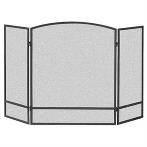 3 Panel Decoration Foldable Fireplace Accessories Spark Screen Metal Iron Fire Pit Wire Mesh Screen Modern Door Screen