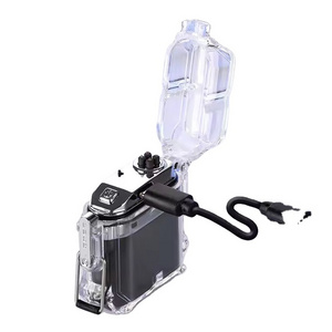 Electronic Rechargeable Lighter Transparent Waterproof Double Arc Lighter LED Power Display Type-C Rechargeable Outdoor lighter