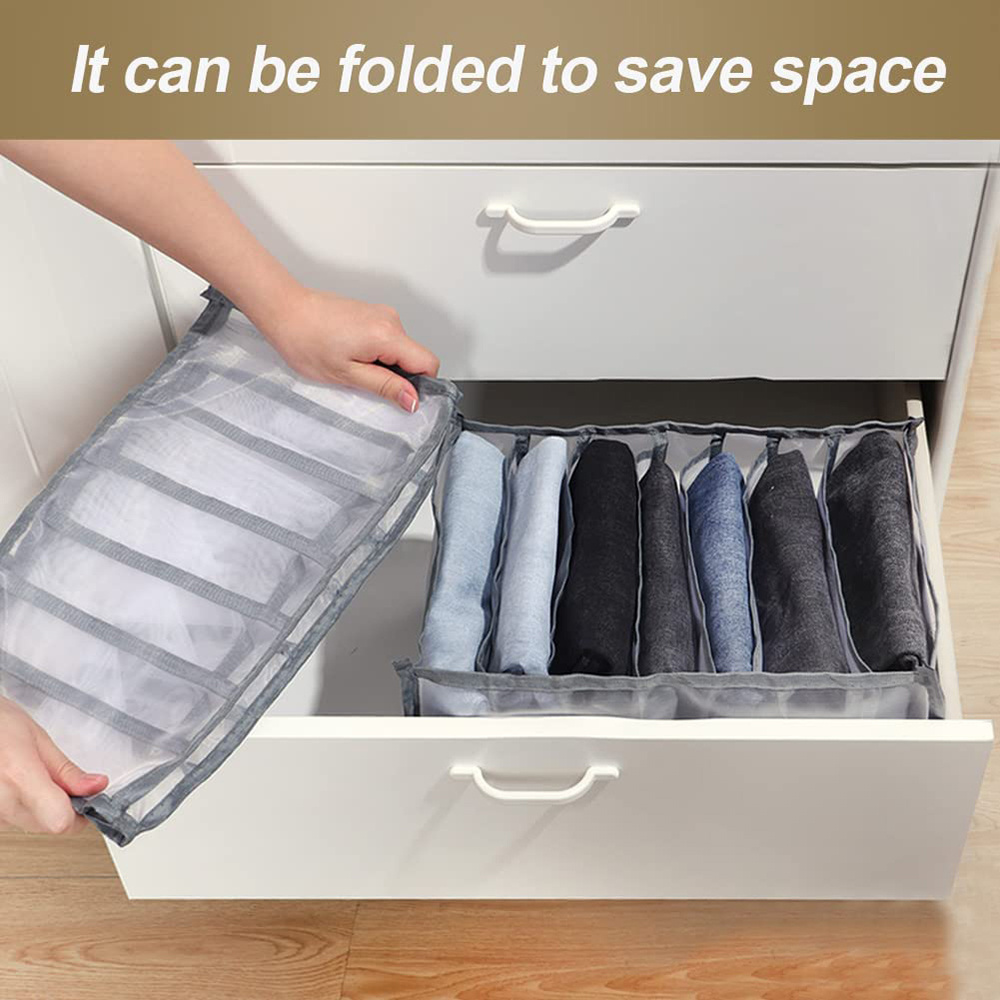 Portable Mesh Storage Grid Washable Closet Mesh Storage Drawer For Jeans And Underwear