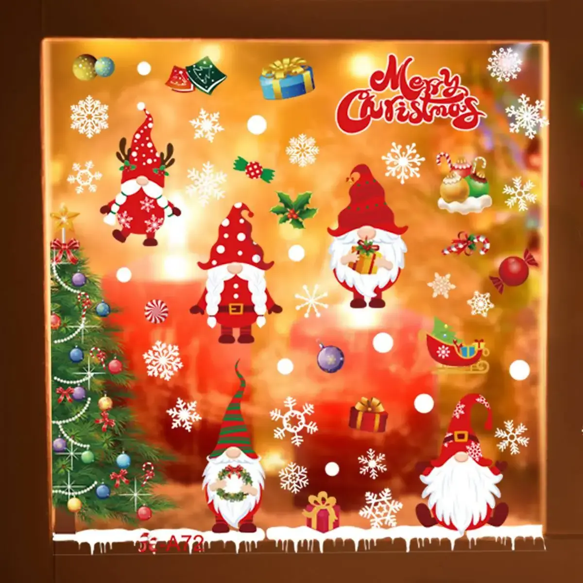 Christmas Santa Claus Window Stickers Wall Ornaments Christmas Pendant Merry Christmas For Home Decor New Year Stickers 2023