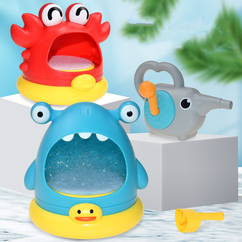 Bubble blowing machine shark bathroom bath toy children outdoor playing in water crab blowing bubble making machine