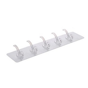 Yiwu 6 Row of Transparent Wall Hooks Hanging on the Wall Hats Clothes Hangers Towel Rack Door Hooks Bathroom Storage Racks