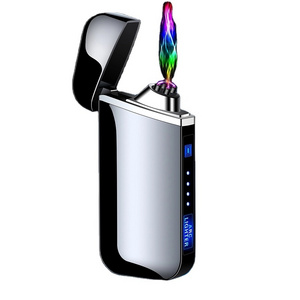 Free shipping double arc plasma lighter with battery indication encendedor plasma electric rechargeable usb lighter