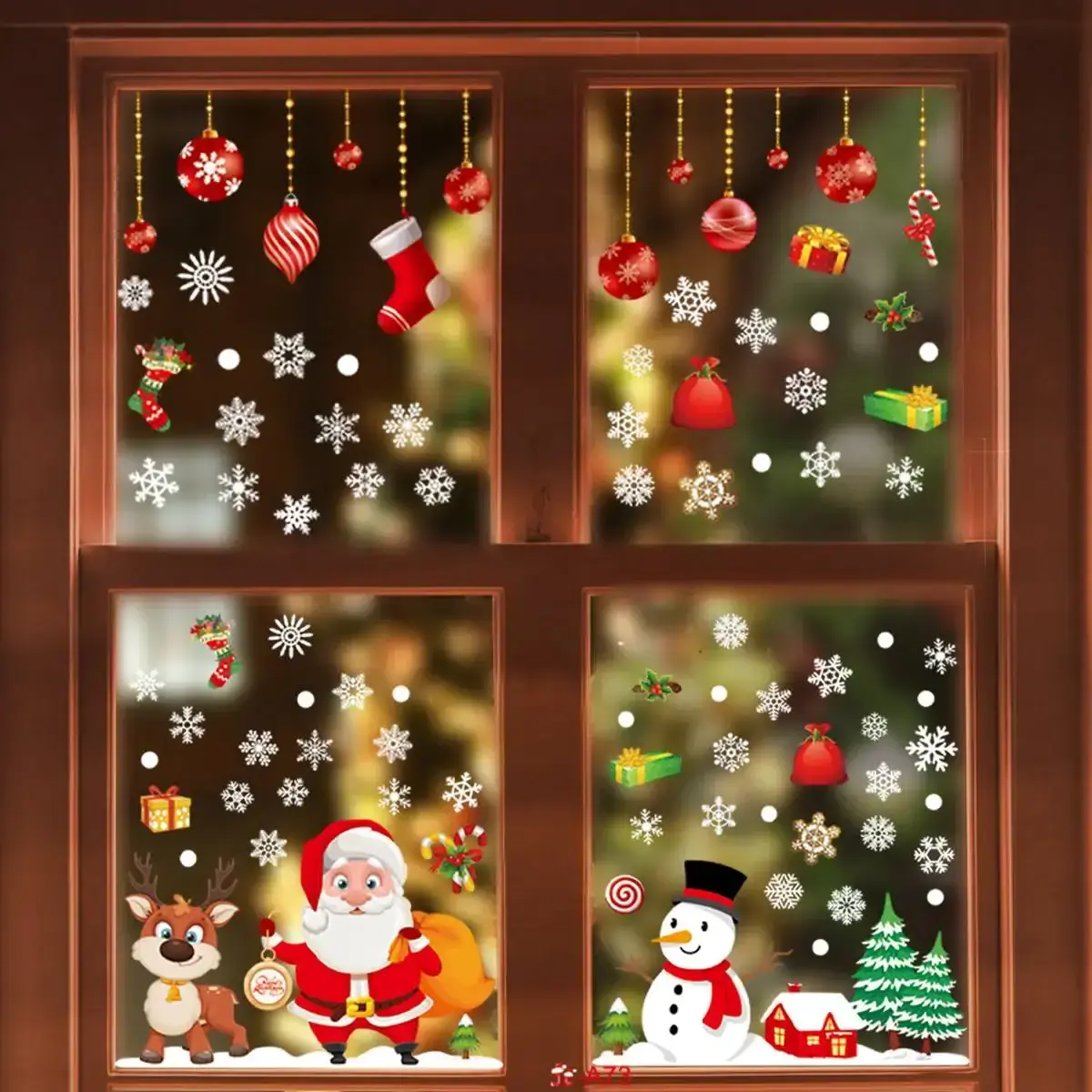 Christmas Santa Claus Window Stickers Wall Ornaments Christmas Pendant Merry Christmas For Home Decor New Year Stickers 2023