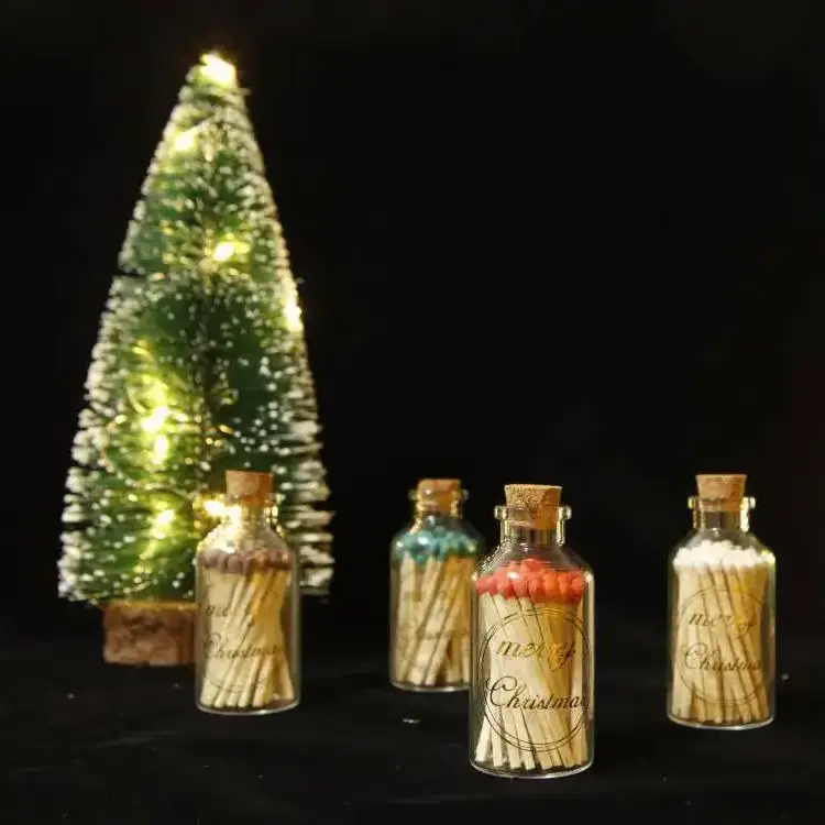 Custom Luxury Wood Matchsticks With Logo Glass Bottle Safety Matches Long Colored Matches In Glass Jar Bulk