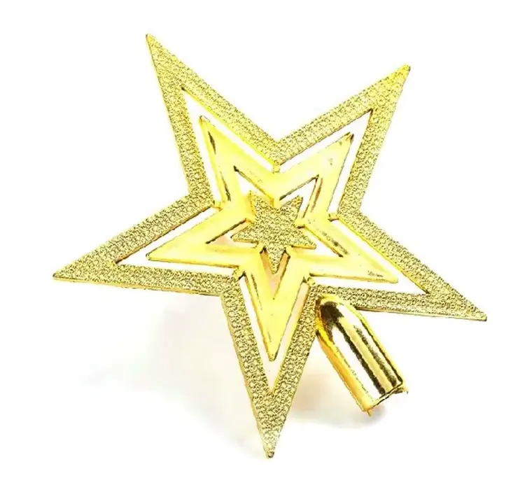 Cheap price wholesale 10cm 15cm 20cm gold silver red colors star topper christmas tree top star