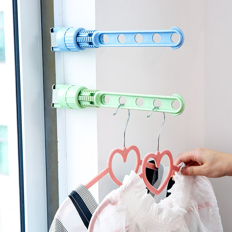 5 Holes Window Frame Clothes Hanger Rack Adjustable Detachable Indoor Hanging Rack Travel Hotel Laundry HangerDrying Rack