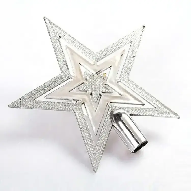 Cheap price wholesale 10cm 15cm 20cm gold silver red colors star topper christmas tree top star