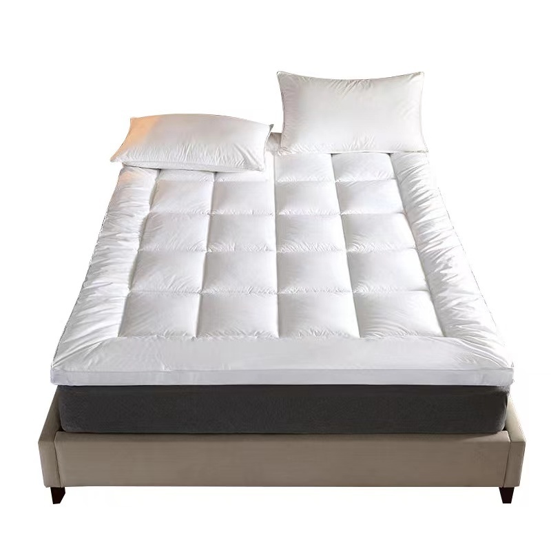 White Goose Topper Feather and Down Baffle Box Feather Bed Mattress Cover Top Hotel Mattress Topper