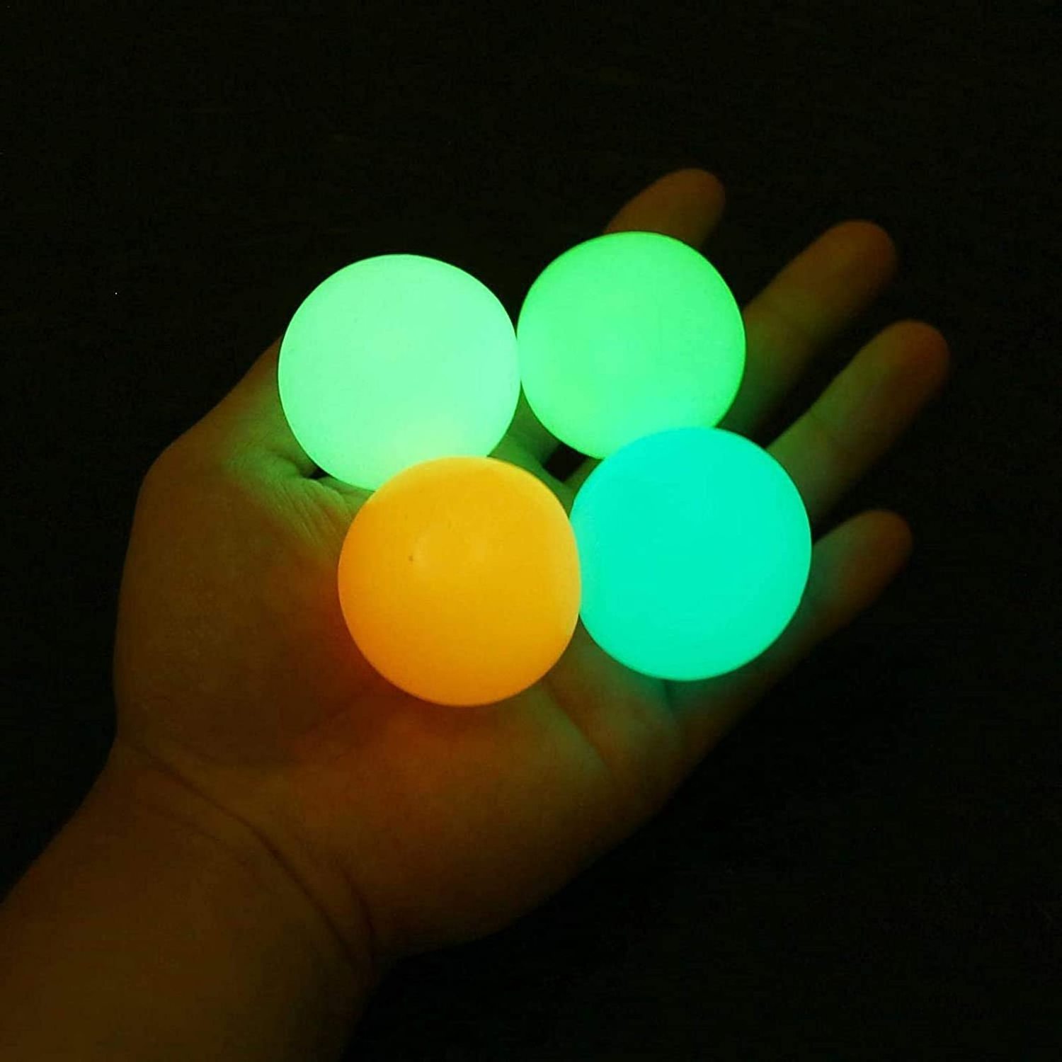 Relieve stress luminescent decompression toys soft glow wall stick balls