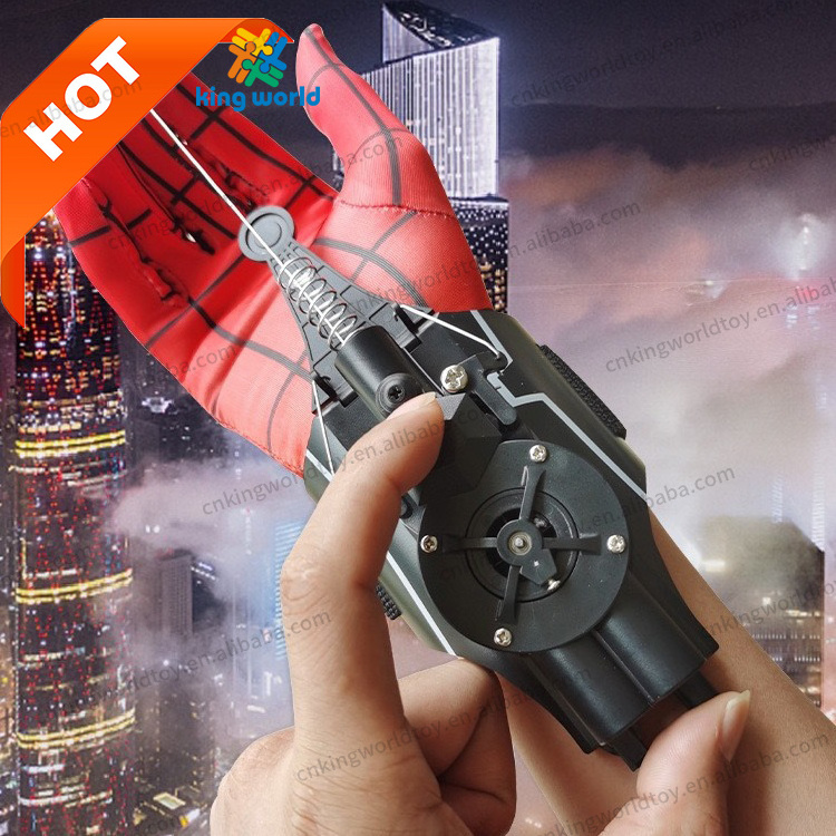 Cosplay spiderman shooter boys Luminous Light Wrist Launcher String Shooters Toy For kids