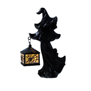 Halloween Garden Decoration Hell Messenger Lantern Decoration Witch Resin Sculpture Decoration Ghost Statue