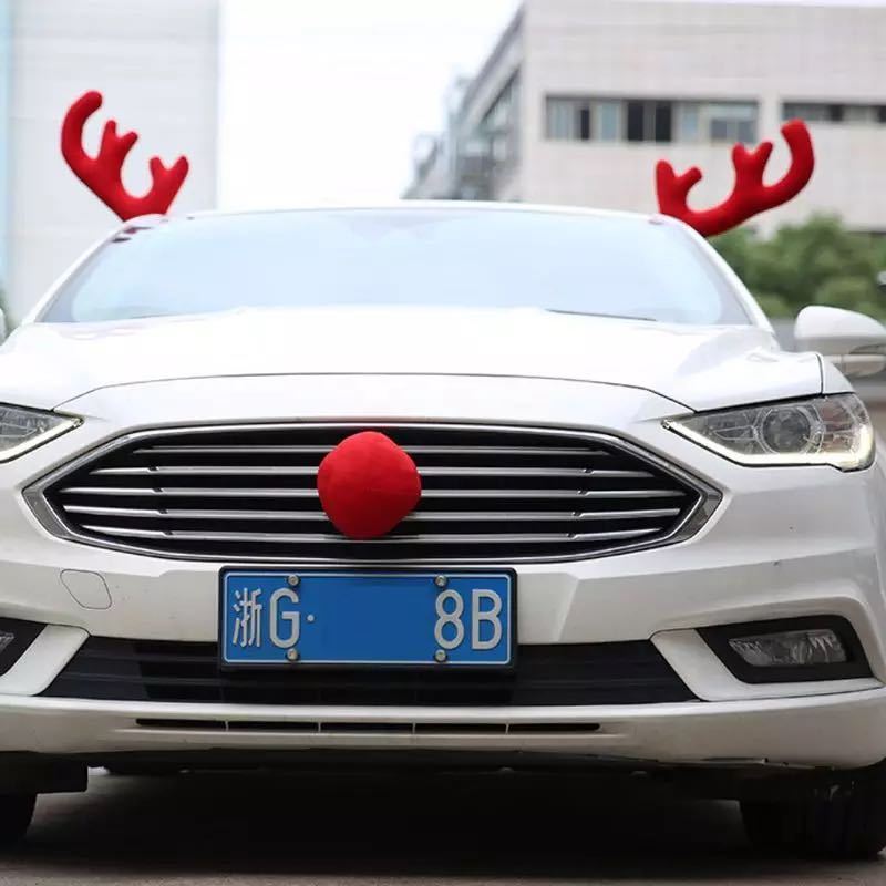 Christmas Car Decoration Home Car Antlers Buckhorn Set Decoration Covers Christmas Gifts Wedding Xmas Party Decoration for Cars