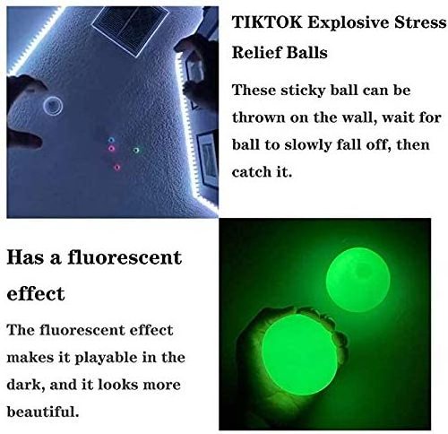 Relieve stress luminescent decompression toys soft glow wall stick balls