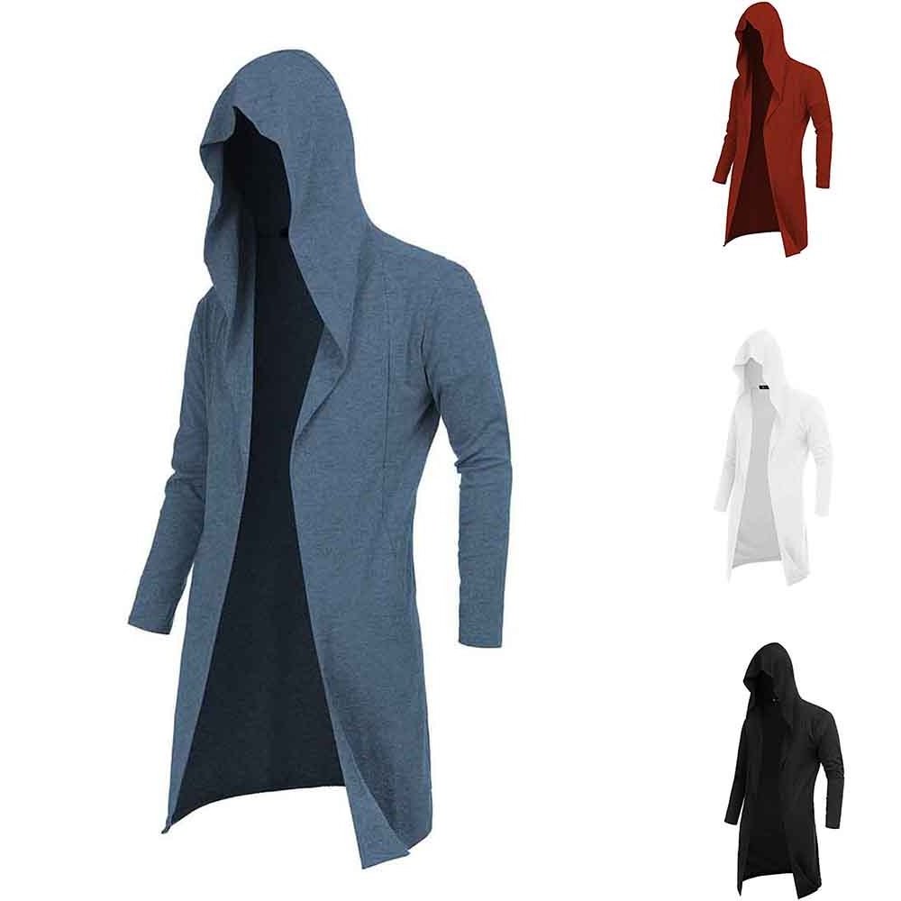 Shinesia Men'S Sweaters Plus Size Hooded Shawl Collar Loose Comfortable Smooth Fashion Casual Hooded Cardigan