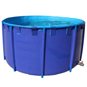 Canvas fish pond wholesale round pvc outdoor fire support pool movable shrimp farm water tank round custom canvas fish pond