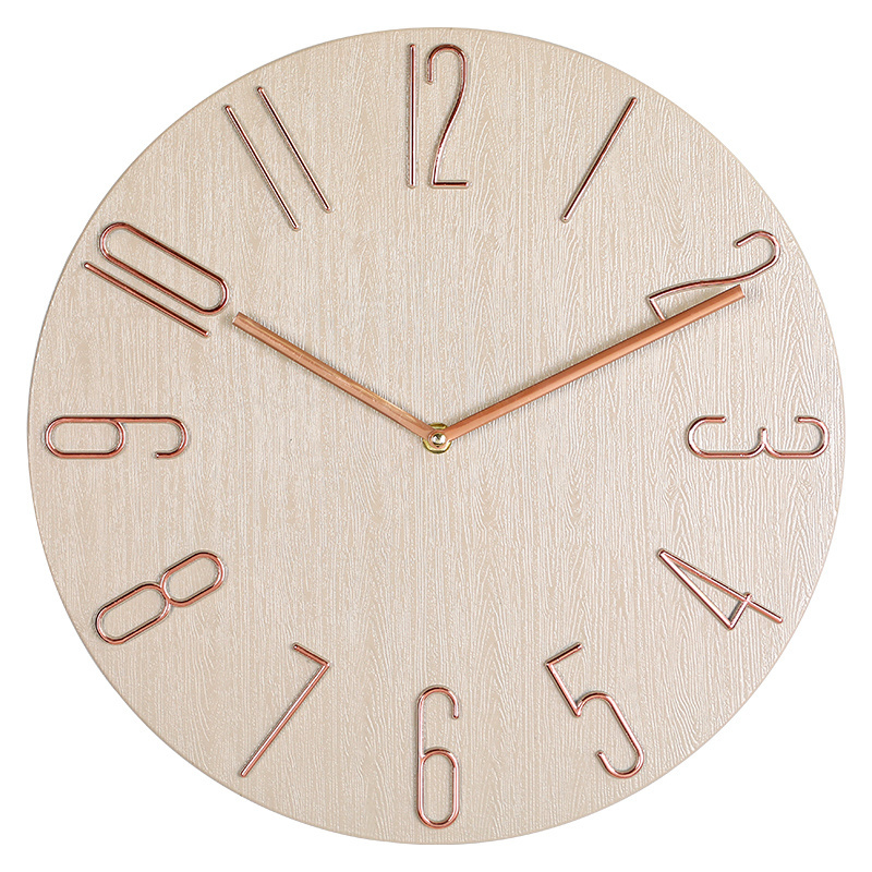 12Inch Plastic Wooden Antique Home Watch Wall Clock