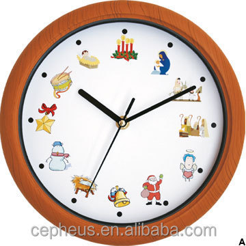 10Inch Quartz Christmas Musical Talking Wall Clock With Bird Sound