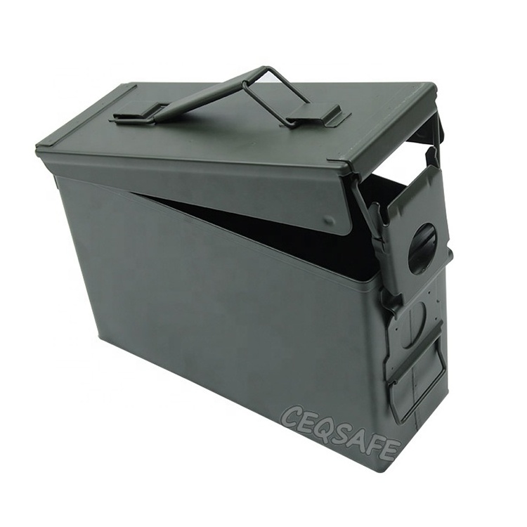 Metal Tool Box Ammo Can Waterproof Digital and Fingerprint Lock Classical Metal Steel CEQ Safe AMO-002