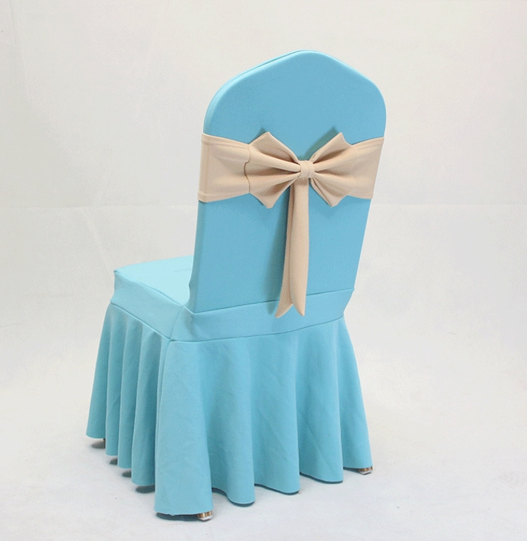 Hotel elastic chair back decorated with flowers wedding chair cover free tie bow general style for venue and exhibition