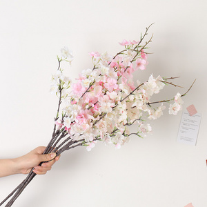 2-fork simulated cherry blossom branch artificial flower living room decoration ornaments wedding single peach blossom