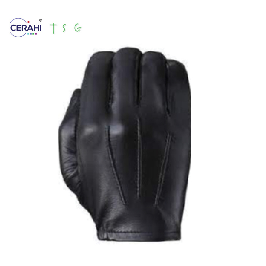 Hot selling Men hunting searching black cowhide leather driving gloves elasticized top quality leather sports gloves