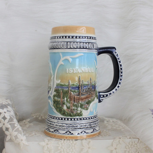 Custom Souvenir Beer Mugs Handpainted Engraved Russia German Munich Stoneware Beer Stein