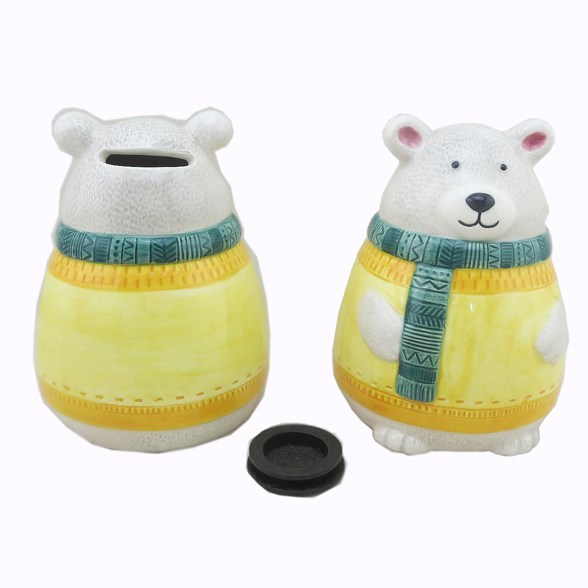 BONWILL Ceramic Money Bank Cute Polar Bear Money Box Piggy Bank for Christmas