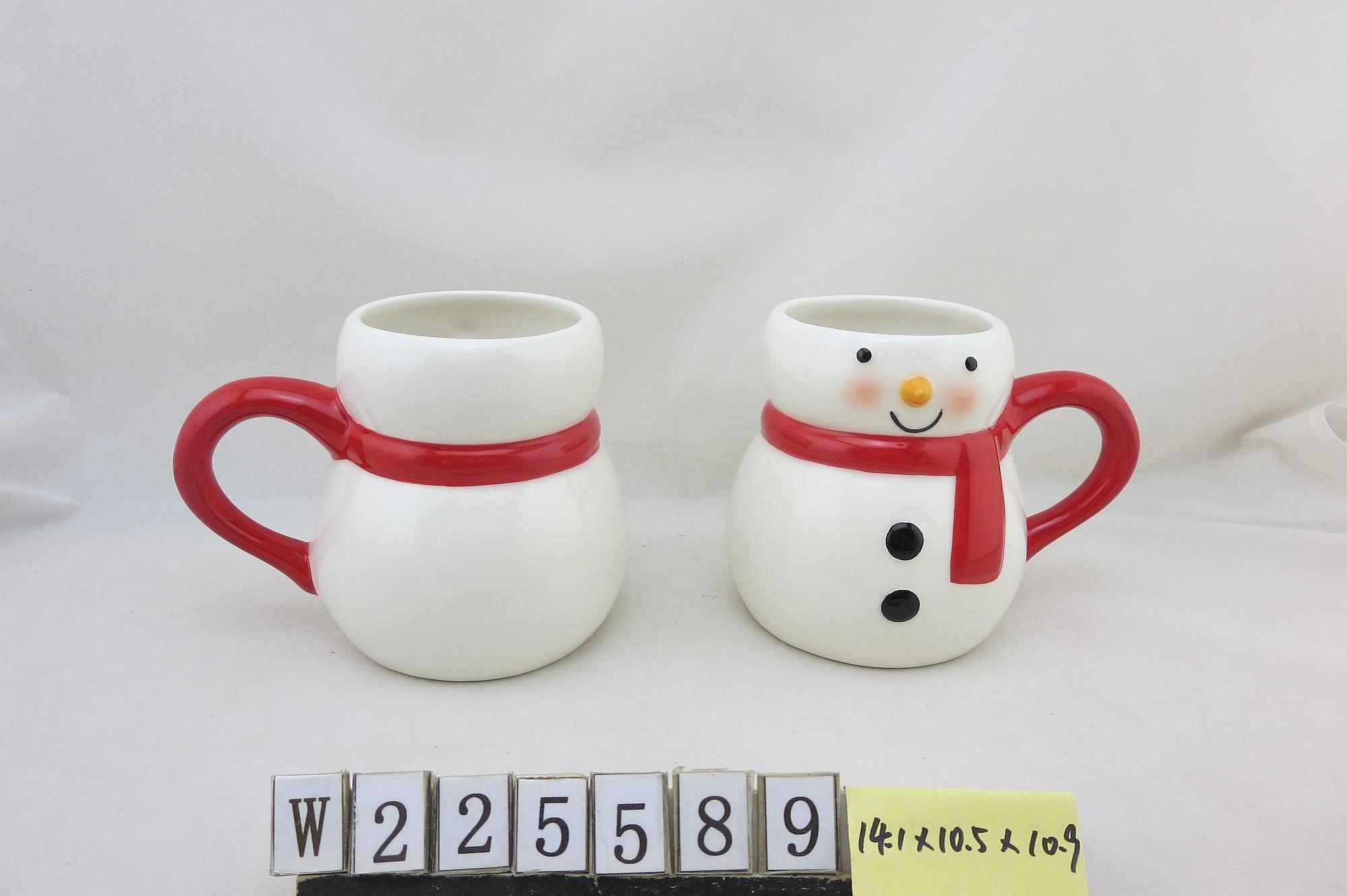 Custom Christmas Gift 3D Shaped Snowman Ceramic Coffee Mug