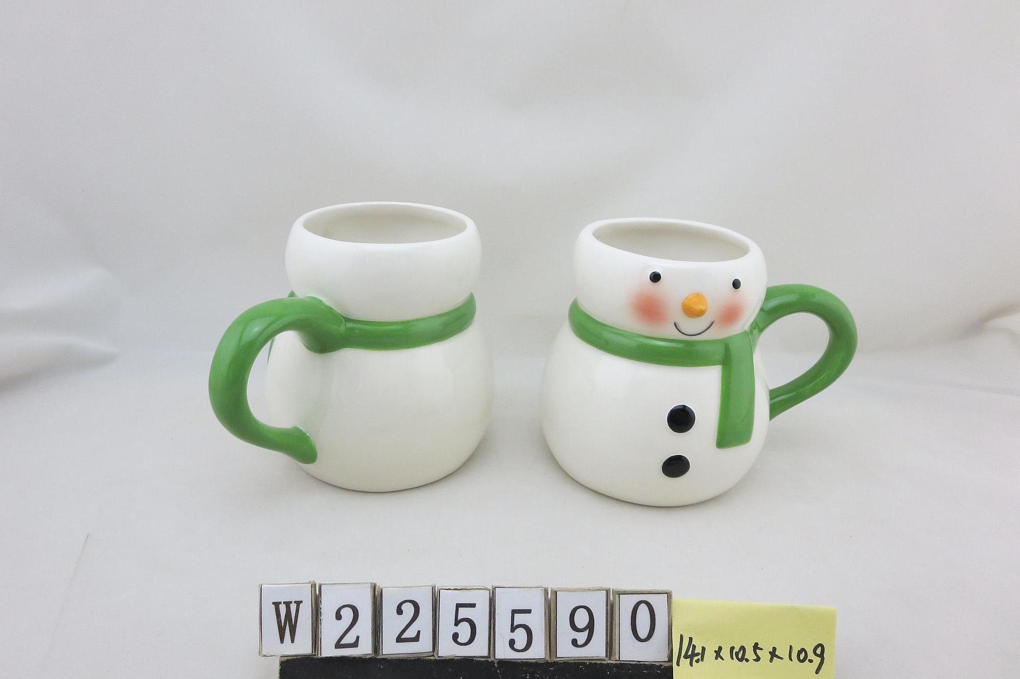 Custom Christmas Gift 3D Shaped Snowman Ceramic Coffee Mug