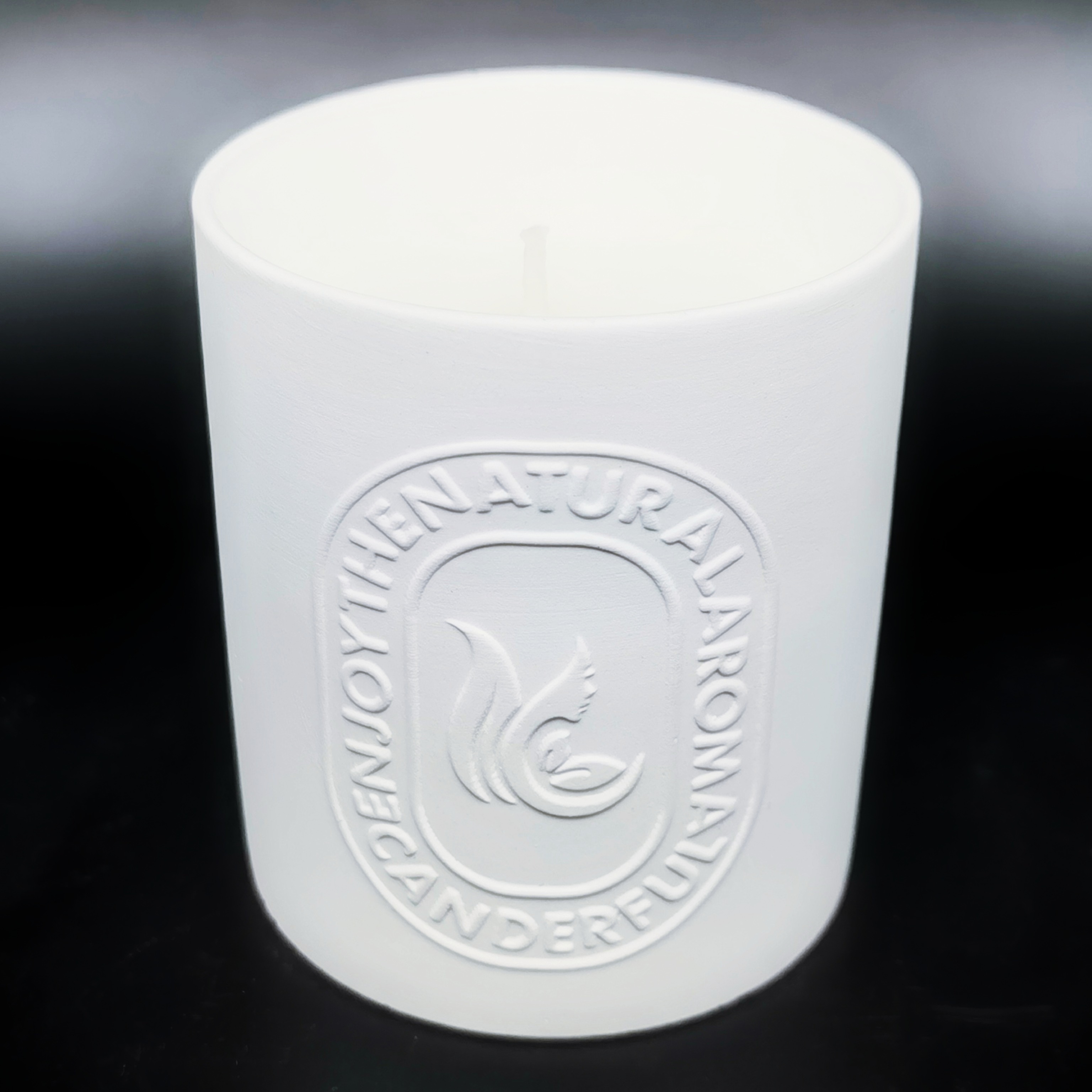 Custom Logo Embossed Porcelain Candle Vessels Holder Nordic Empty Matte Candle Container Engraved Ceramic Candle Jar