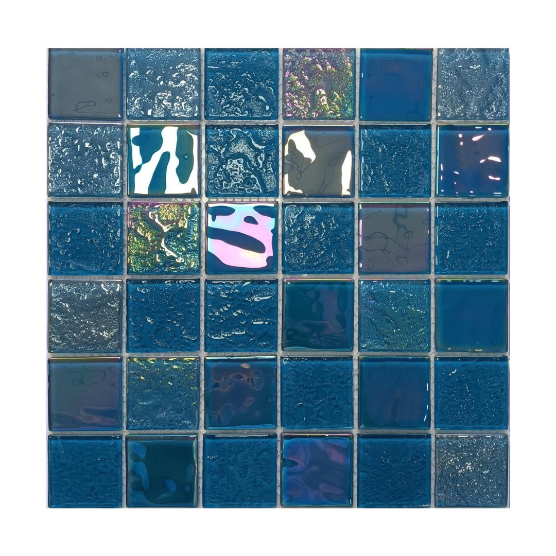 300*300 high quality hot sale crystal glass mosaic tile green wave mosaic glass swimming pool tile