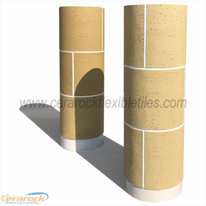 Thin and light outdoor and indoor soft ceramic tile, flexible stone veneer - travertine