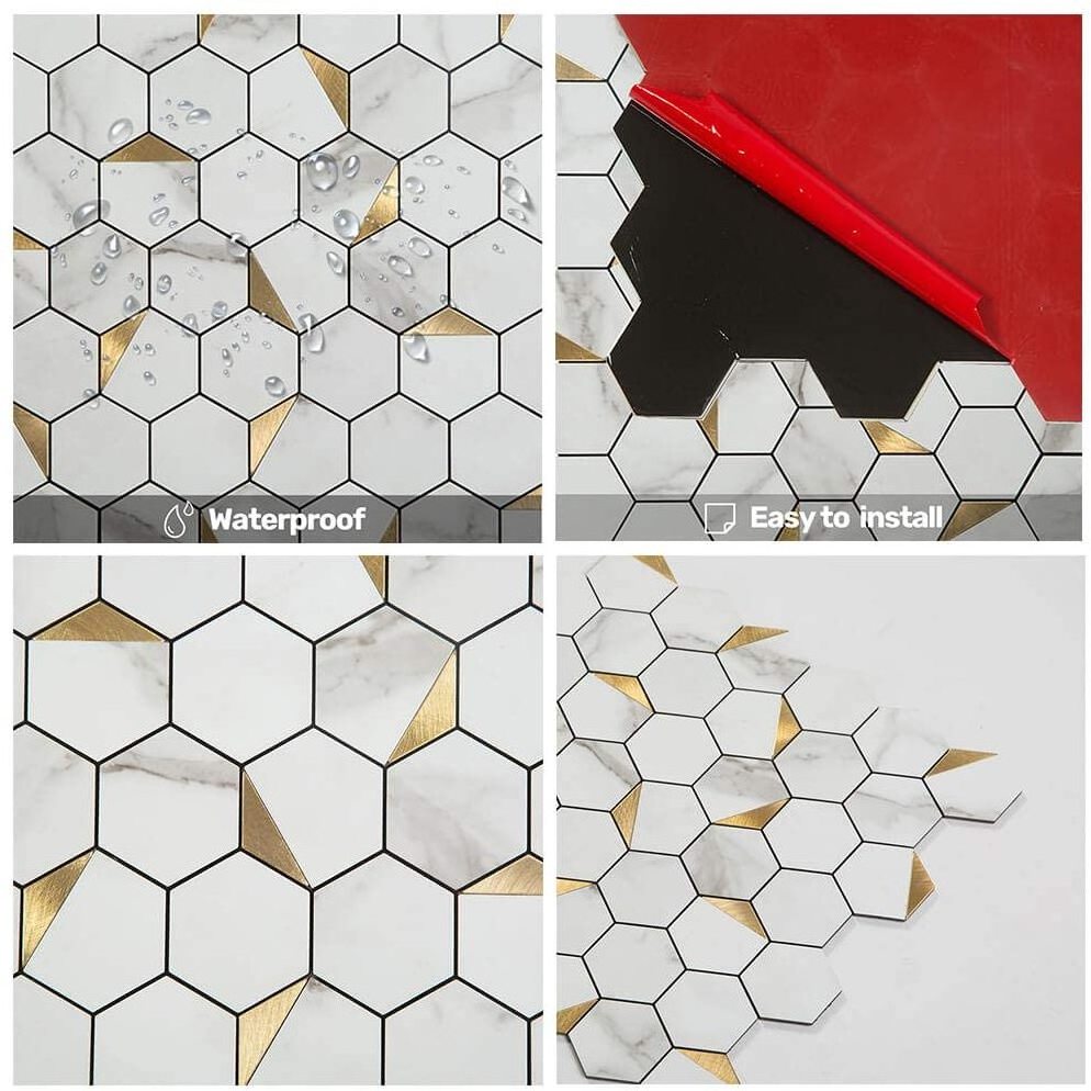 waterproof modern peel and stick aluminum laminate mosaic tiles