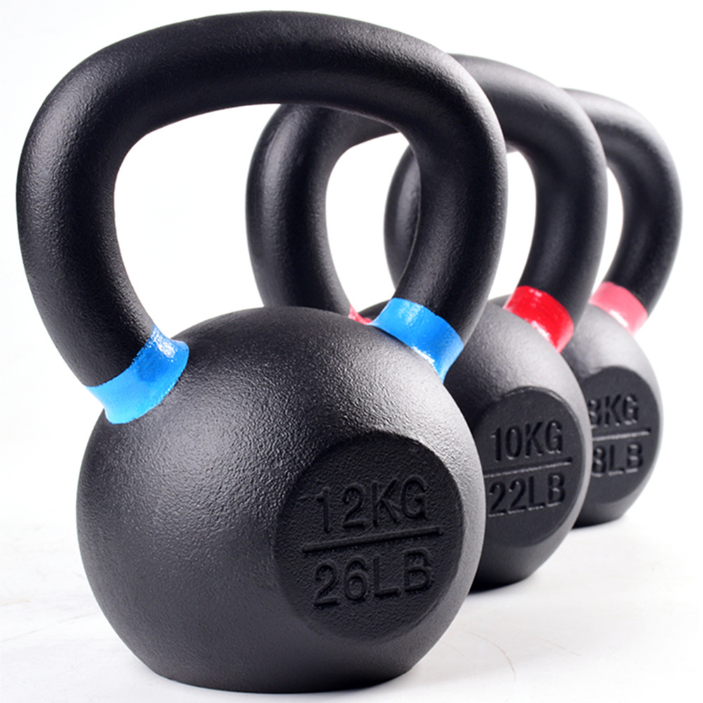 Factory Wholesale Gymnasium Cu Powder Coated Kettlebell Handle with Color Personalizado Circle Cast Iron Exercise Kettlebell