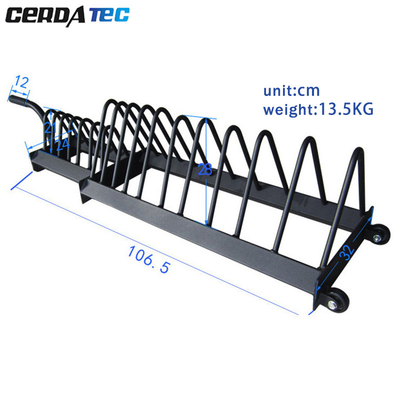 Multi Functional Removable Push Trailer Storage Rack Barbell Sheet Rack Space Saving Bumper Holder Movable Weight Plate Rack