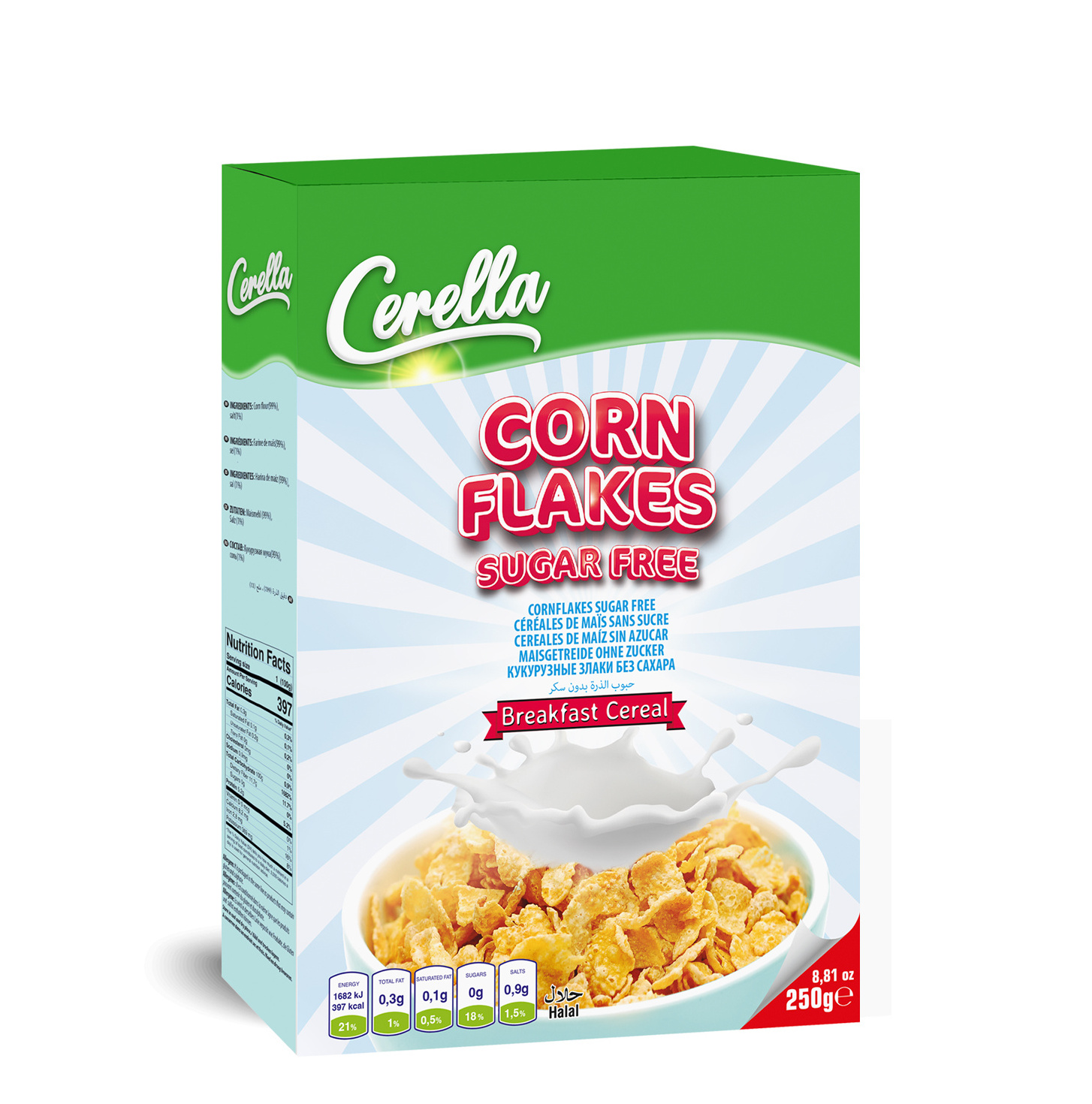 Cerella BULK 12.5 kg Craft Bag Sugar Free Cornflakes Factory Direct Wholesale Breakfast Cereal direct From Manufacturer