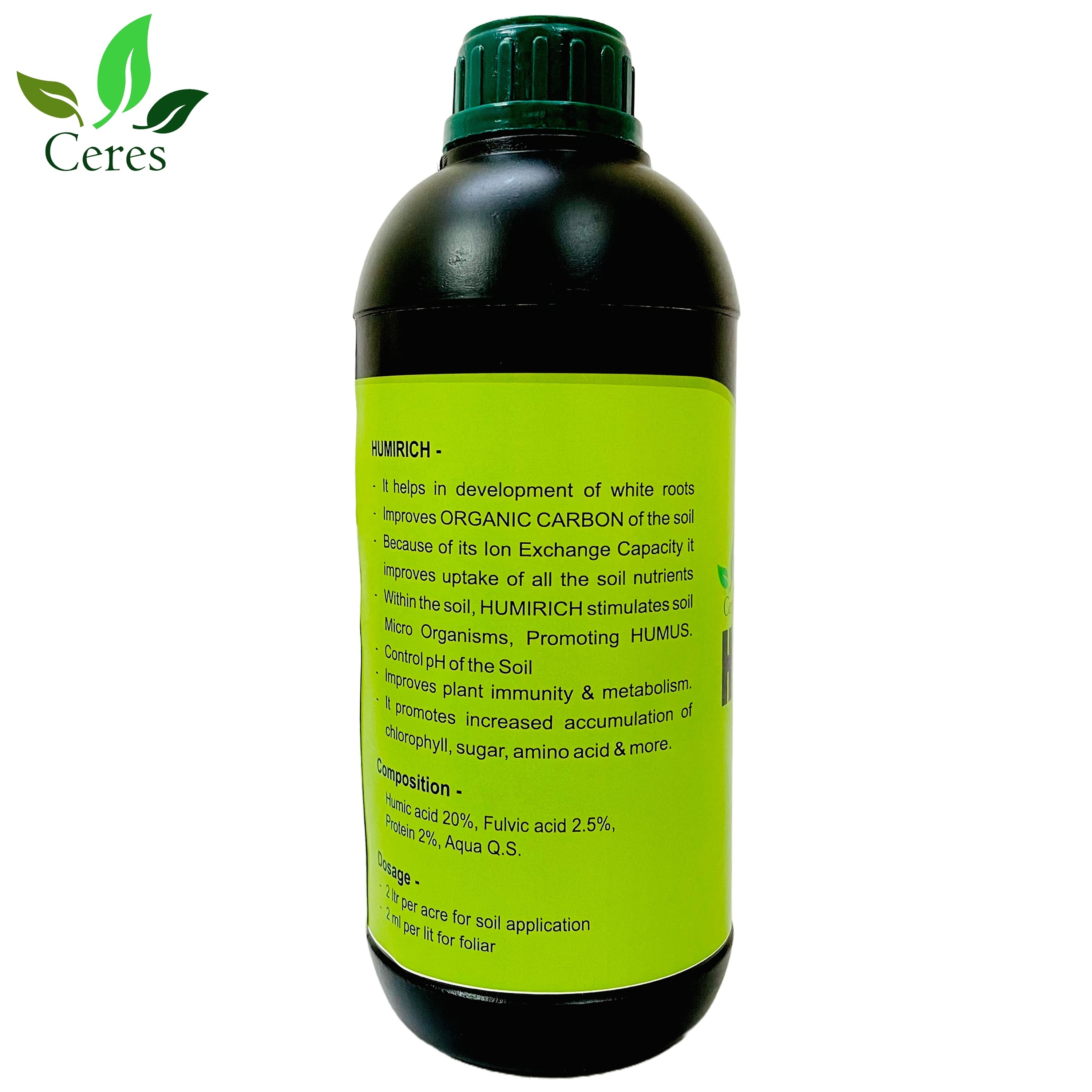 Hot selling farmers favorite HUMIRICH CERES organic fertilizer potassium humate+fulvic acid formulation for plants best result