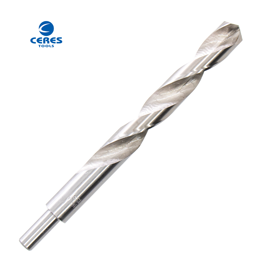 Reduced shank  P6M5 white finish milled HSS  twist drill bit for stainless steel drilling